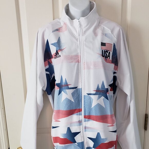 Adidas Women USA Volleyball Warm Up Full Zip Track Jacket FK1034 - Picture 1 of 5